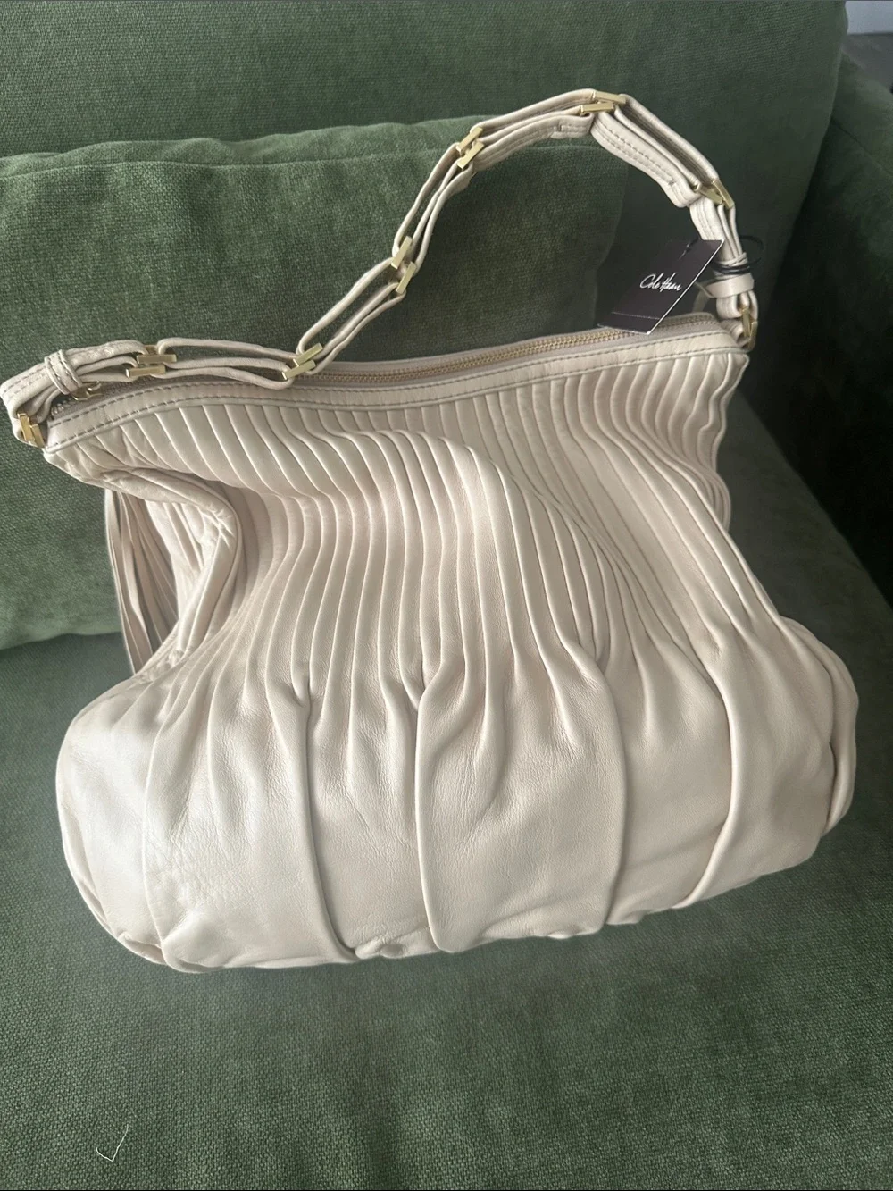 Cole Haan hobo bag in pumice amalfi new with tags Cream